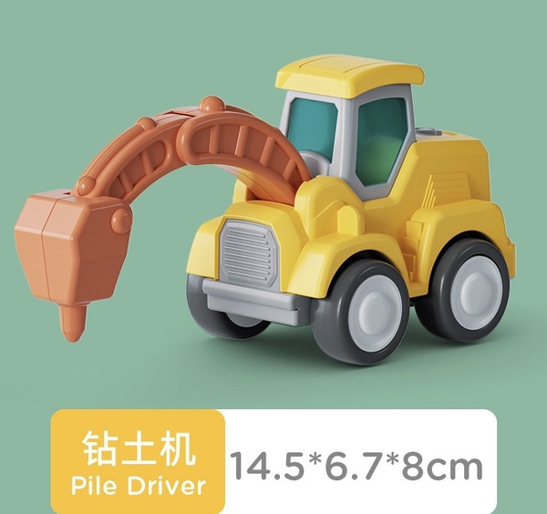 Xe Xúc màu vàng-nâu-xanh (nhựa đẹp, có cost chạy được).