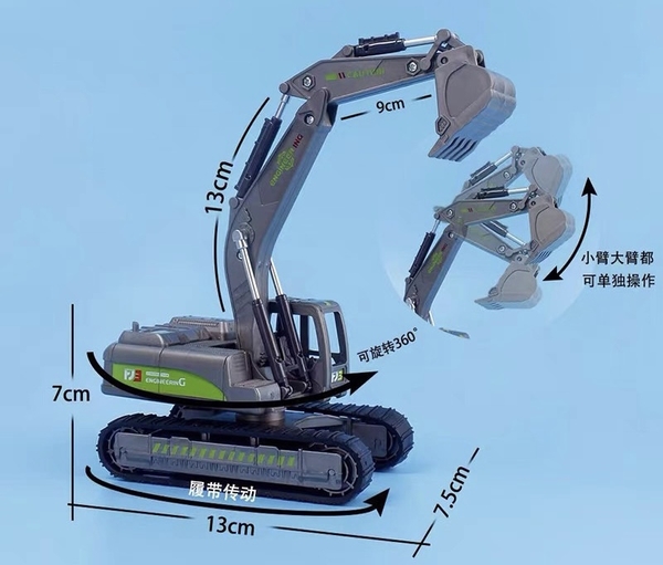 Xe XÚC siêu cấp màu xanh đen (trục cong).