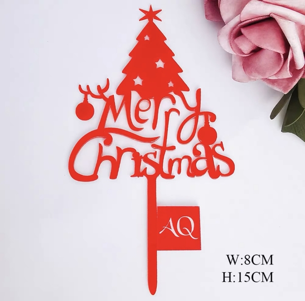 Set 10 mica Xmas cây thông-ĐỎ.