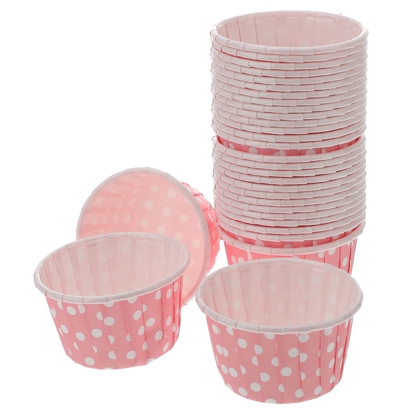 Set 50 cốc cupcake caro - HỒNG.