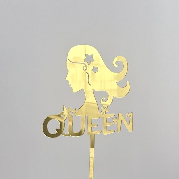 Set 10 mica hình cô gái và chữ Queen.