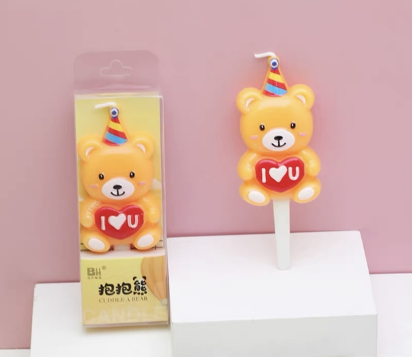 Nến gấu (i LOVE YOU)-VÀNG.