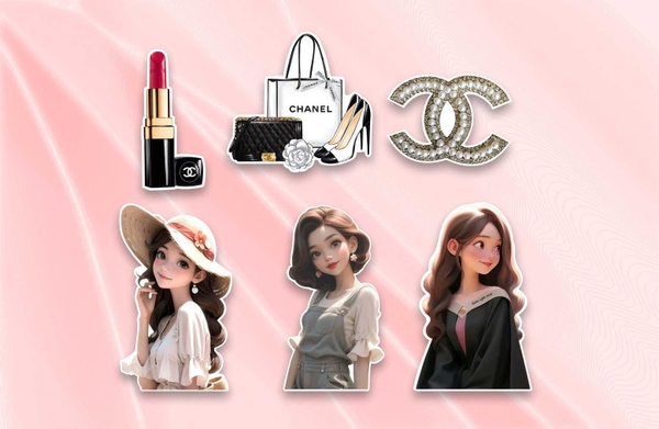 Set giấy 3 cô gái CHANEL CT.