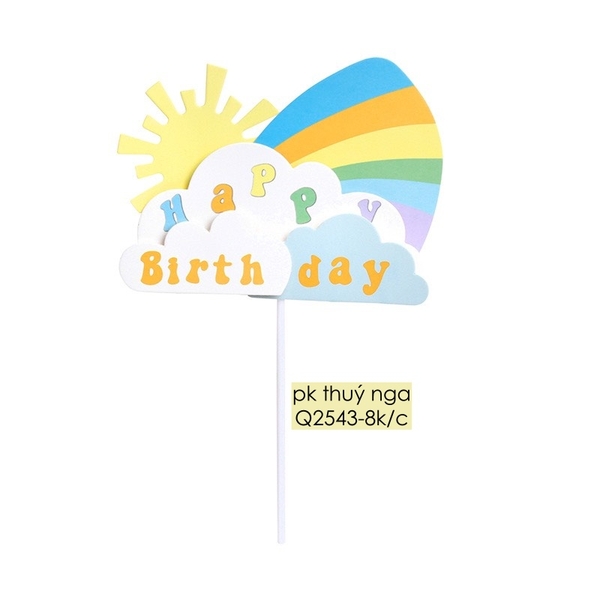 Thẻ cắm HPBD mặt trời núi-XANH (2 lớp).
