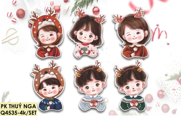 Set giấy NOEL - 6 BÉ GÁI CT.
