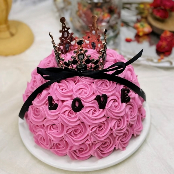 Vương miện tròn đen - nhỏ (kim loại).