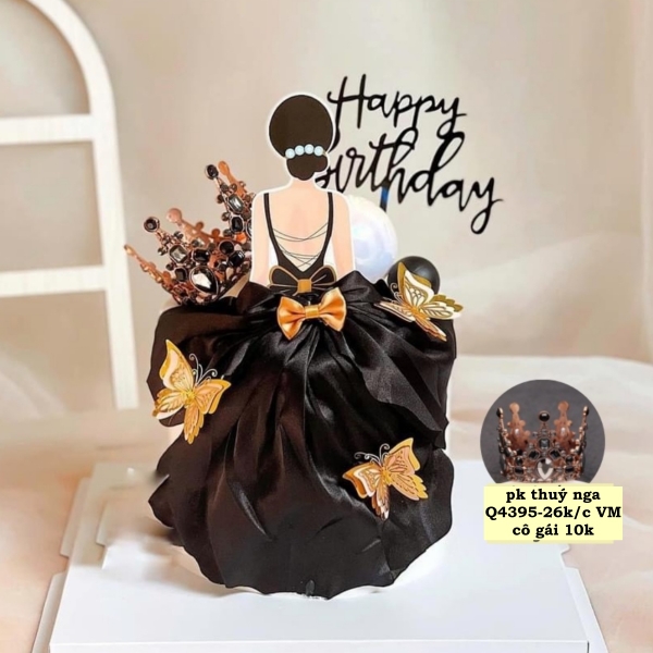 Vương miện tròn đen - nhỏ (kim loại).