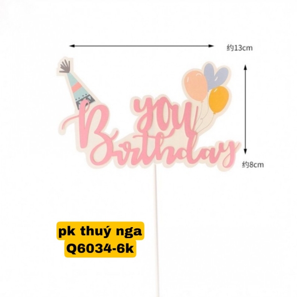 Que cắm HPBD - Mũ bóng HỒNG.