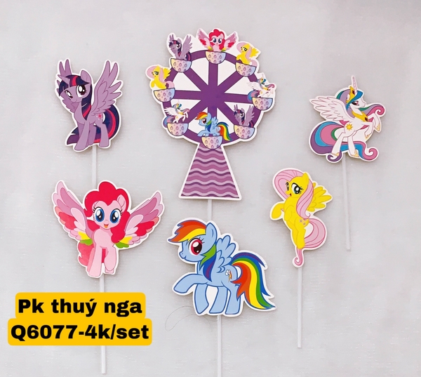 Set giấy 5 ngựa pony sắc màu.