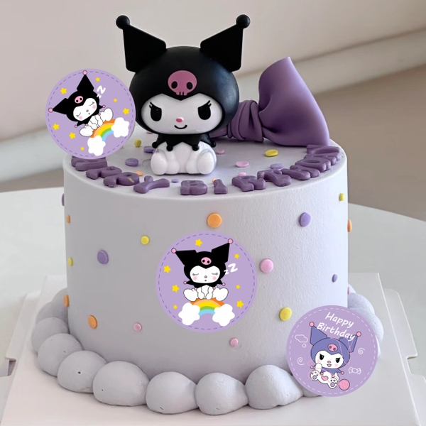 Combo 12 thẻ giấy tròn Mèo Kuromi.