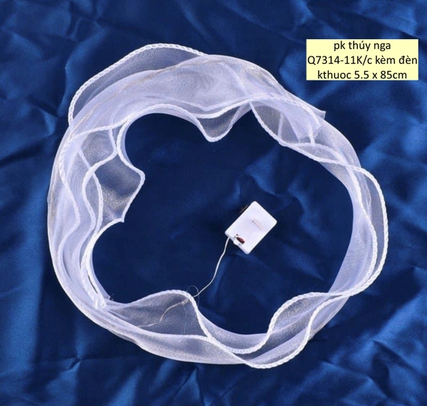 Dải ruybang có kèm đèn -TRẮNG (KT 5.5cm x 85cm).