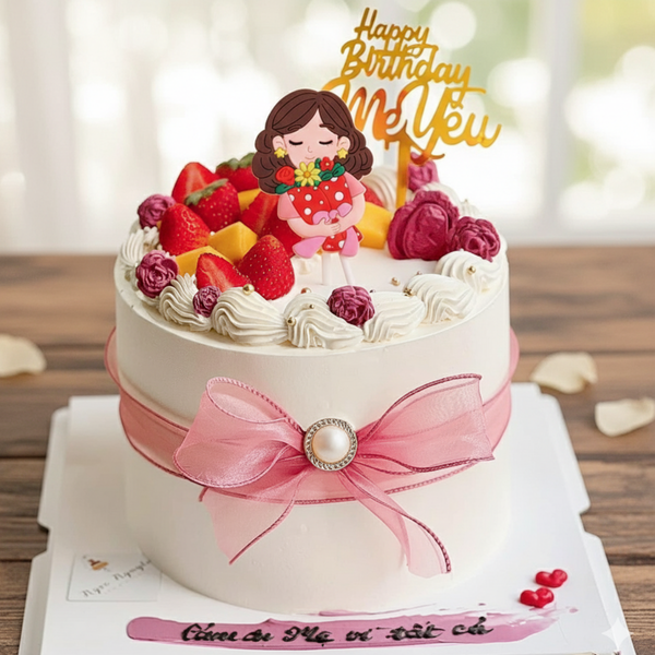 Tượng nhựa dẻo-mẹ ôm hoa.