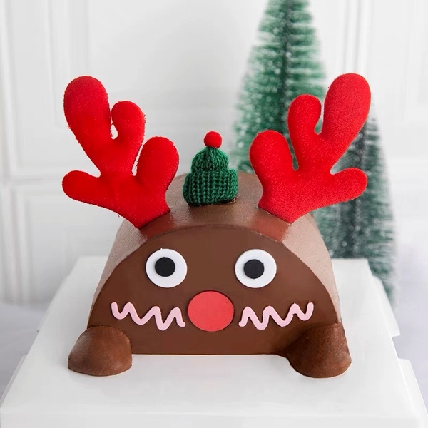 Set cắm Noel vải-5 mũ màu Xanh.