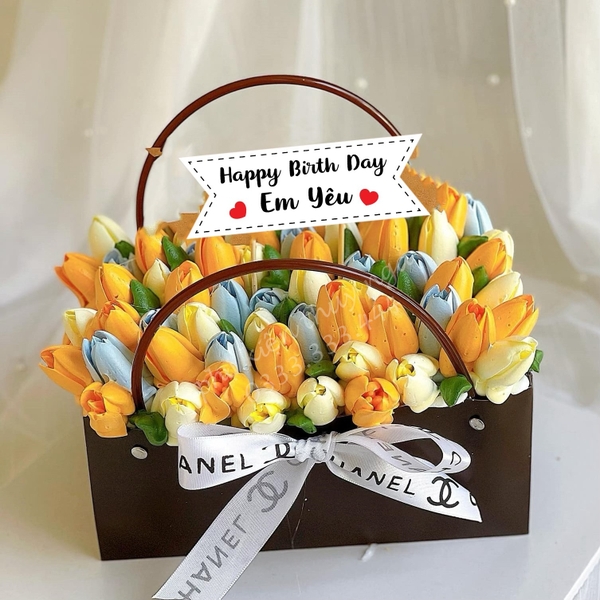 Set 60 bảng giấy-HPBD em yêu (bao gồm que cắm).