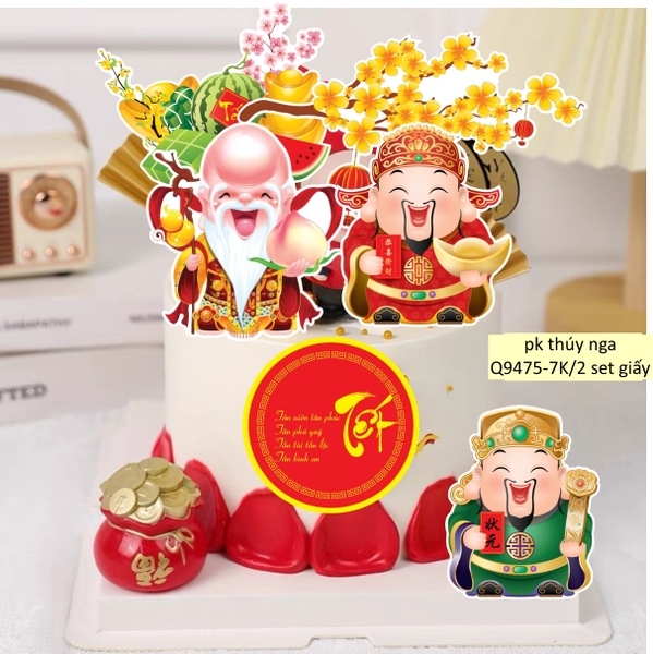 Combo 2 set giấy TẾT- 3 ÔNG PHÚC LỘC THỌ.