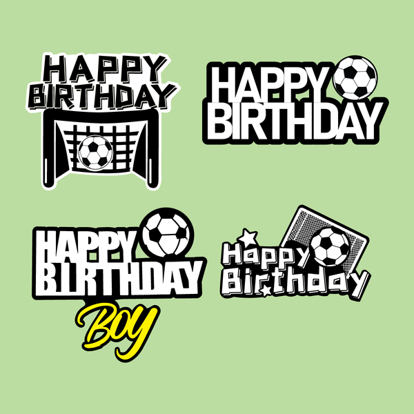 Combo 2 set giấy- bảng HPBD (happy birthday) bóng đá mix nhiều mẫu.