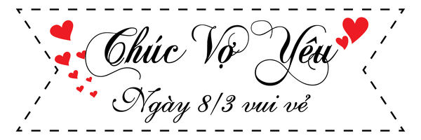 Set  60 thẻ trắng kèm que cắm- Chúc Vợ yêu 8.3 vui vẻ.