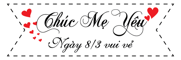 Set  60 thẻ trắng kèm que cắm- Chúc Mẹ yêu 8.3 vui vẻ.
