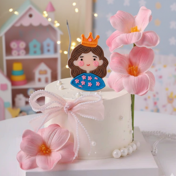 Set 5 tượng nhựa dẻo - mẹ mũ vàng áo XANH DƯƠNG ĐẬM.