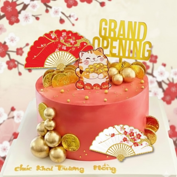 Combo 8 quạt giấy - mix 2 màu đỏ, trắng (có hoạ tiết hoa đào) ép nhũ.