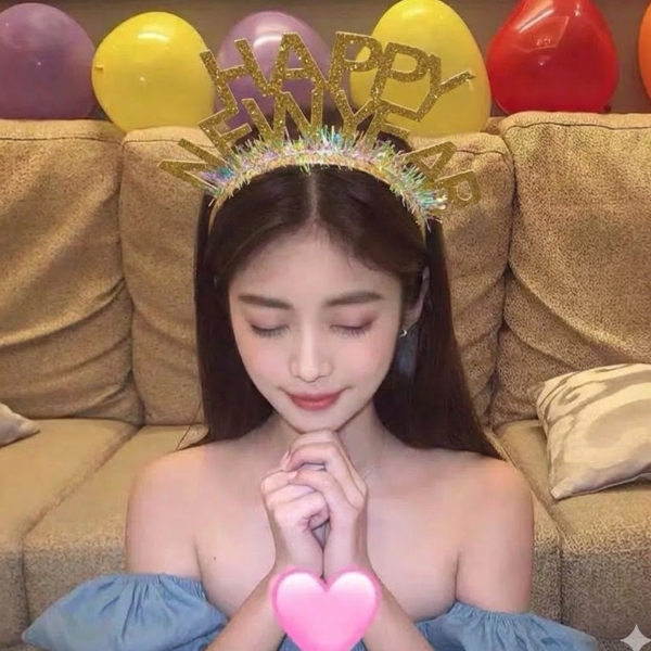 Bờm tóc HAPPY NEW YEAR-VÀNG.