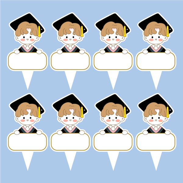 Set 40 thẻ giấy có chân cắm-bé TRAI CỬ NHÂN (MẪU 3).