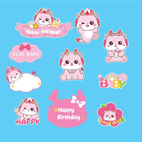 Combo 2 set giấy- mẫu RỒNG baby HỒNG9863.