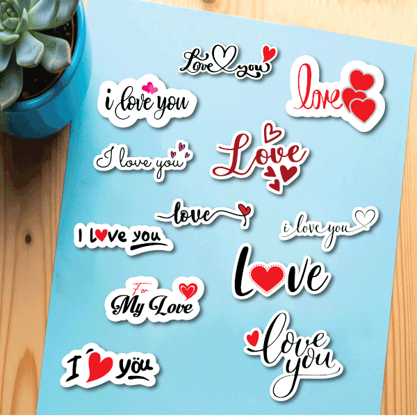 Set 120 thẻ giấy chữ love, love you, my love mix mẫu (kt nhỏ 6-8cm).