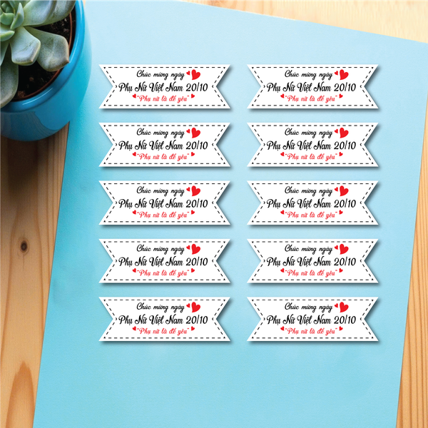 Set 60 thẻ giấy MÀU TRẮNG - Chúc mừng ngày Phụ nữ VN 20-10.