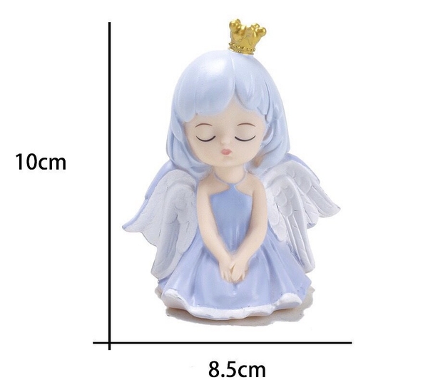 Em bé thiên thần có cánh ngủ - MÀU XANH SIZE TO (nhựa mềm).