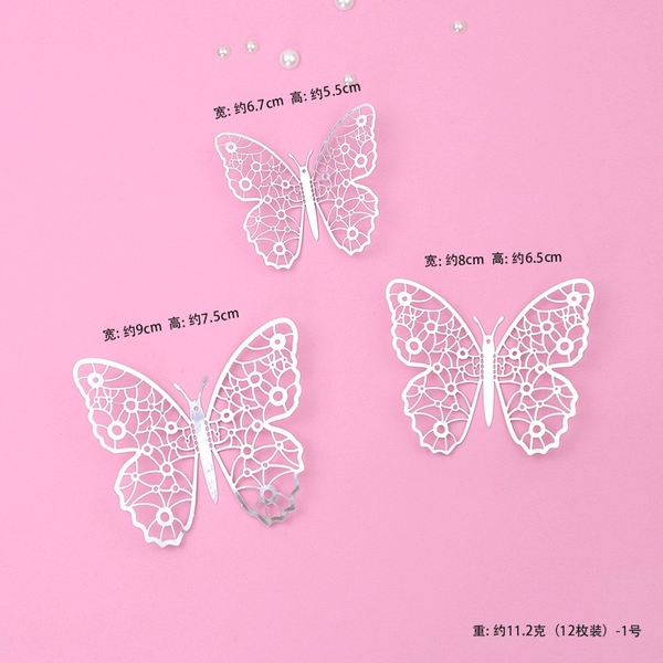 Set 12 bướm MÀU BẠC mới-M1.