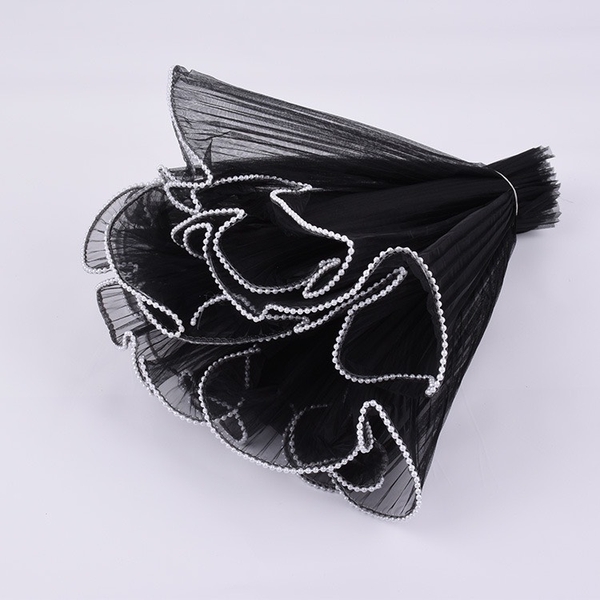 Voan thành bánh ngọc trai 14cm x 200cm - ĐEN.