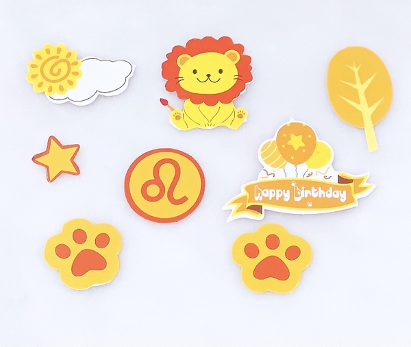Combo 2 set giấy sư tử và bàn chân, chùm bóng.