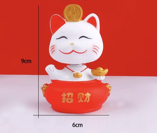 Tượng Mèo ngồi hũ đỏ.