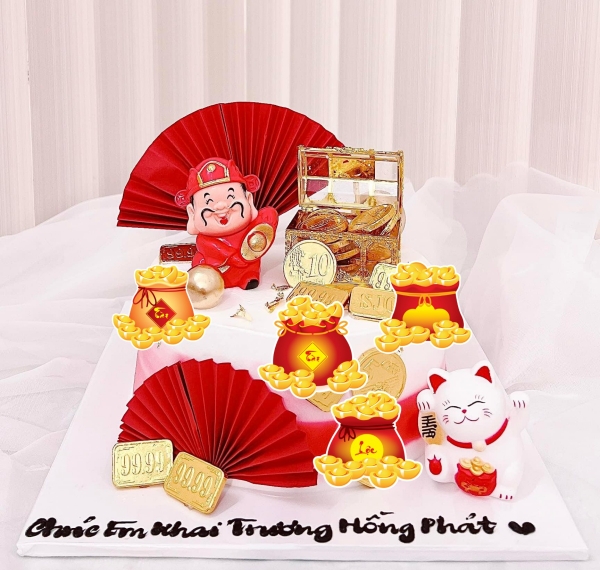 Combo  2 set cắm túi tiền giấy (chữ lộc-tài) (6 cây cắm/set).