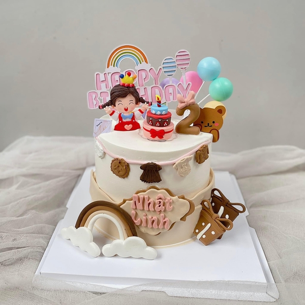 Set 5 Cầu vồng gắn chùm bóng (chữ HPBD XANH)Q9842.