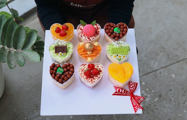 Set 50 Ly pudding trái tim không nắp (GD7745 - 150ml).