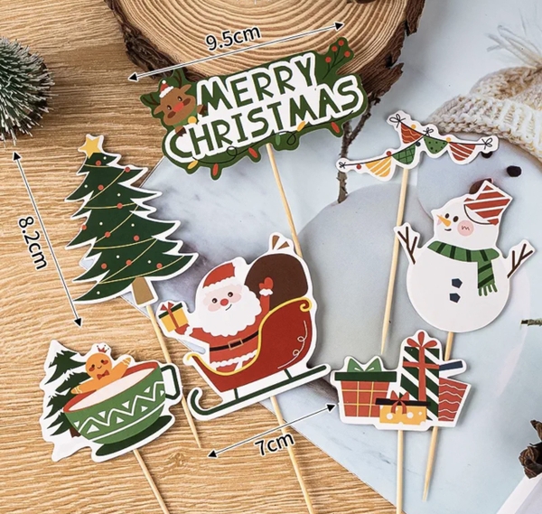 Combo 2 set giấy NOEL M6 (ông già noel ngồi xe kéo-hộp quà-người tuyết-dây tam giác)5621.