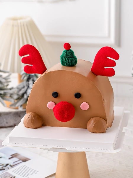 Set cắm Noel vải 3 chi tiết (sừng nai đỏ và cục bông) (MẪU 2).