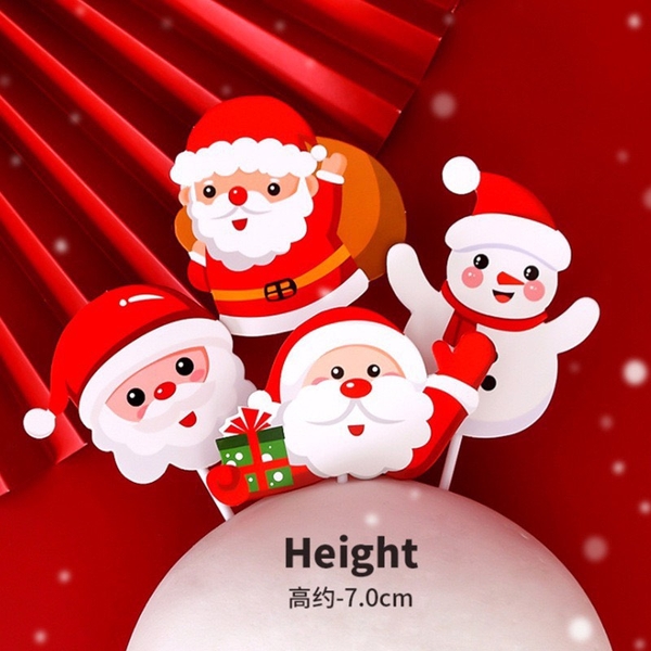 Set 12 thẻ giấy hình ông già noel và người tuyết6822.