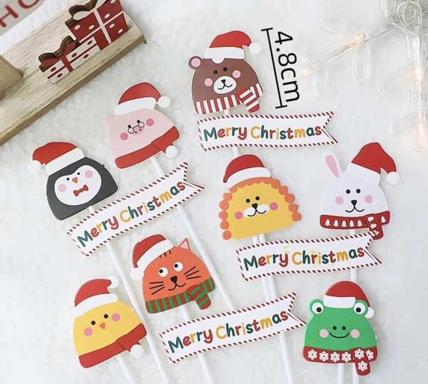 Combo 2 set giấy NOEL M8 (thẻ cắm con vật và bảng chữ Merry christmas)5624.