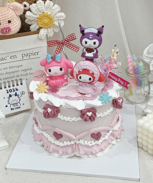 Set 5 tượng Mèo Melody KUROMI-NHỰA CỨNG.