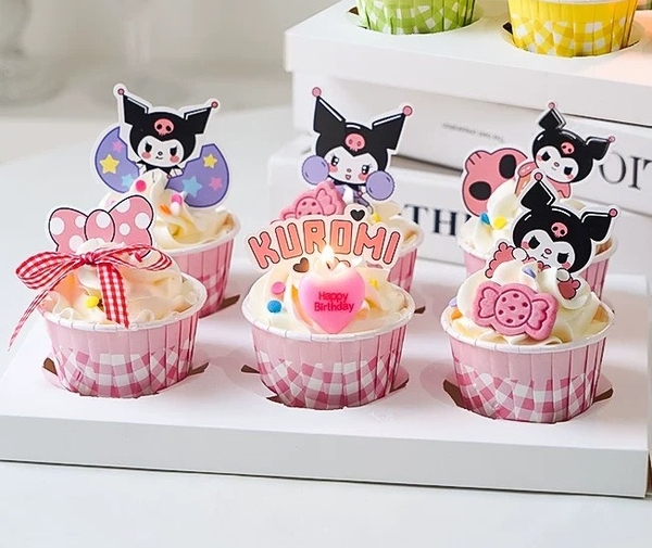 Combo 2 set giấy Kuromi (4 kuromi và Nơ hồng).
