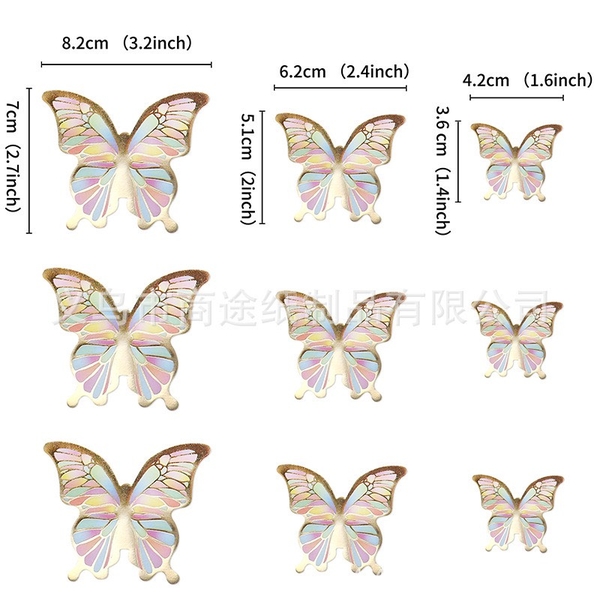 Set 5 bướm giấy ép nhũ đẹp - MIX NHIỀU MÀU.
