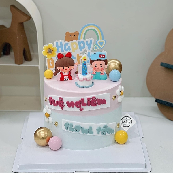 Tượng nhựa dẻo loại dày-bé TRAI đội sách (Xanh).
