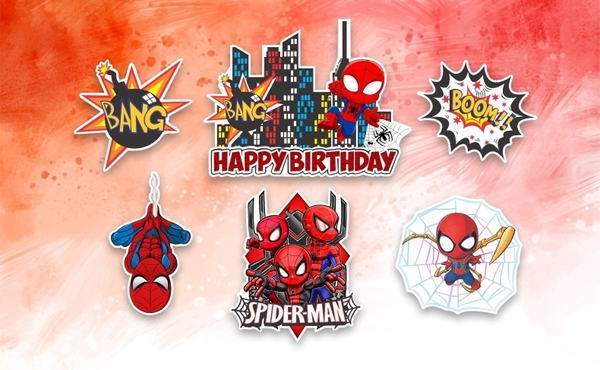 Set giấy-người nhện chibi CT.