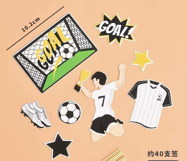 Combo 2 set giấy - cầu thủ bóng đá quỳ gối ăn mừng.