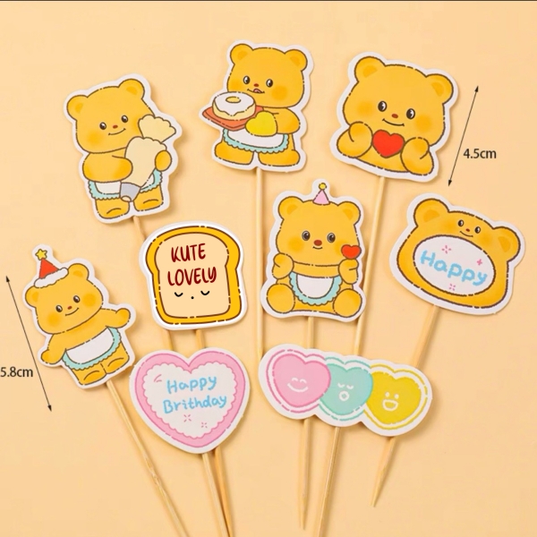 Combo 2 set giấy  - gấu vàng trái tim kute.