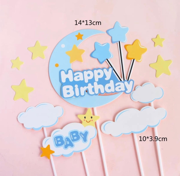 Set giấy trăng sao baby (HD)-XANH.