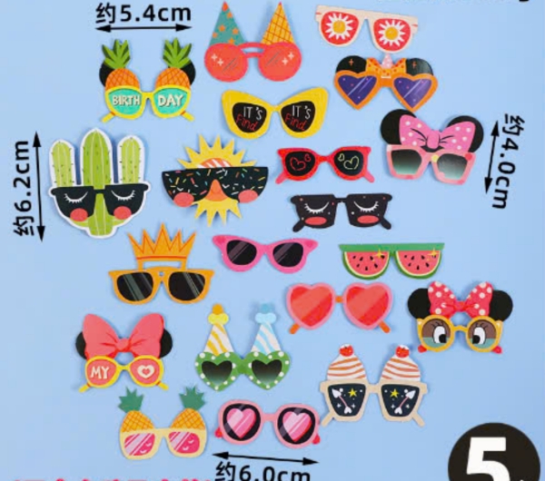 Set 40 kính giấy kute mix mẫu sắc màu.